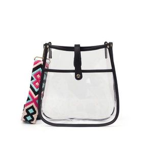 Brand New!!! Clear PVC Courier Tote with Leopard Print Strap.